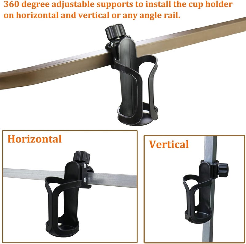 Huntury Cup Holder for Treestand Hunting, Easy Clamps On Tree Stand Or Climbing Sticks, Bottle Holder for Hunting, Install No Drilling Or Tool Needed Package of 2 - Image 5
